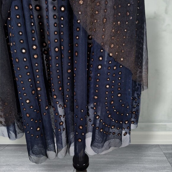 RN Convertible Dark Fairy Sheer Party Dress Size S Layered Glitter Tulle Mesh - Picture 9 of 16